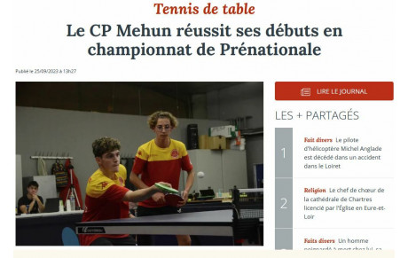 Le CPMehunois à la UNE !!!